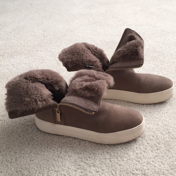 J/Slides Fur ankle booties 9 - Picture 2 of 5